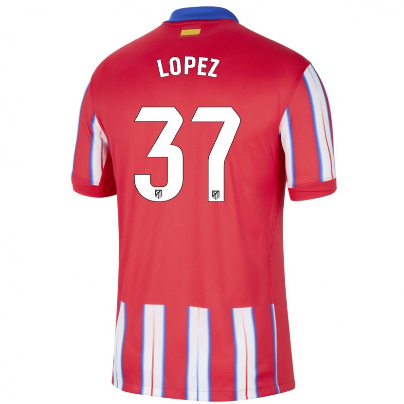 Danxen Bambino Maglia Alex Lopez #37 Rosso Bianco Blu Kit Gara Home 2024/25 Maglietta