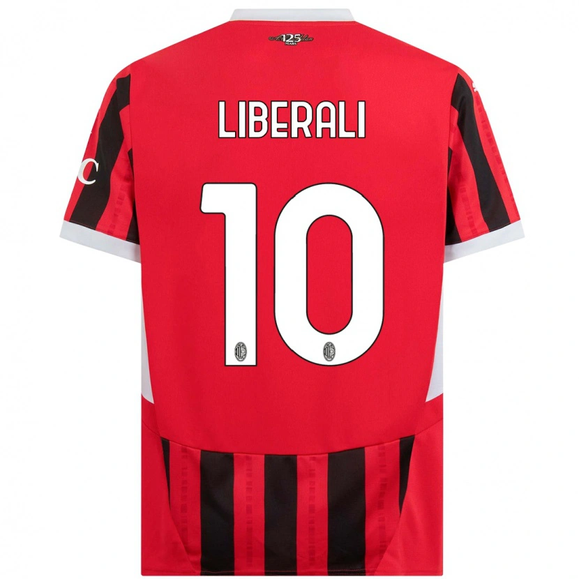 Danxen Bambino Maglia Mattia Liberali #10 Rosso Nero Kit Gara Home 2024/25 Maglietta