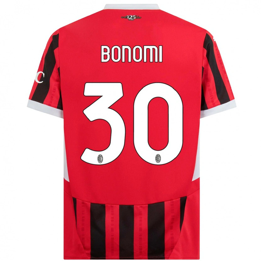 Danxen Bambino Maglia Alessandro Bonomi #30 Rosso Nero Kit Gara Home 2024/25 Maglietta