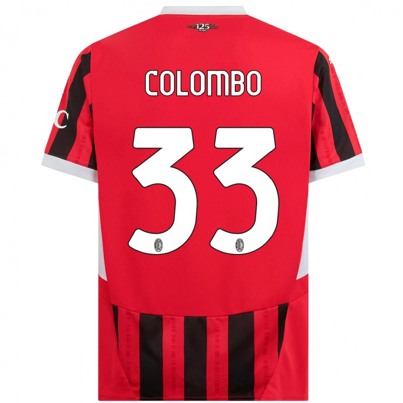Danxen Bambino Maglia Federico Colombo #33 Rosso Nero Kit Gara Home 2024/25 Maglietta