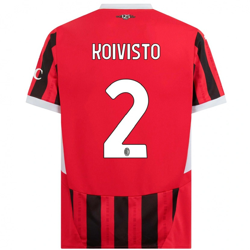 Danxen Bambino Maglia Emma Koivisto #2 Rosso Nero Kit Gara Home 2024/25 Maglietta