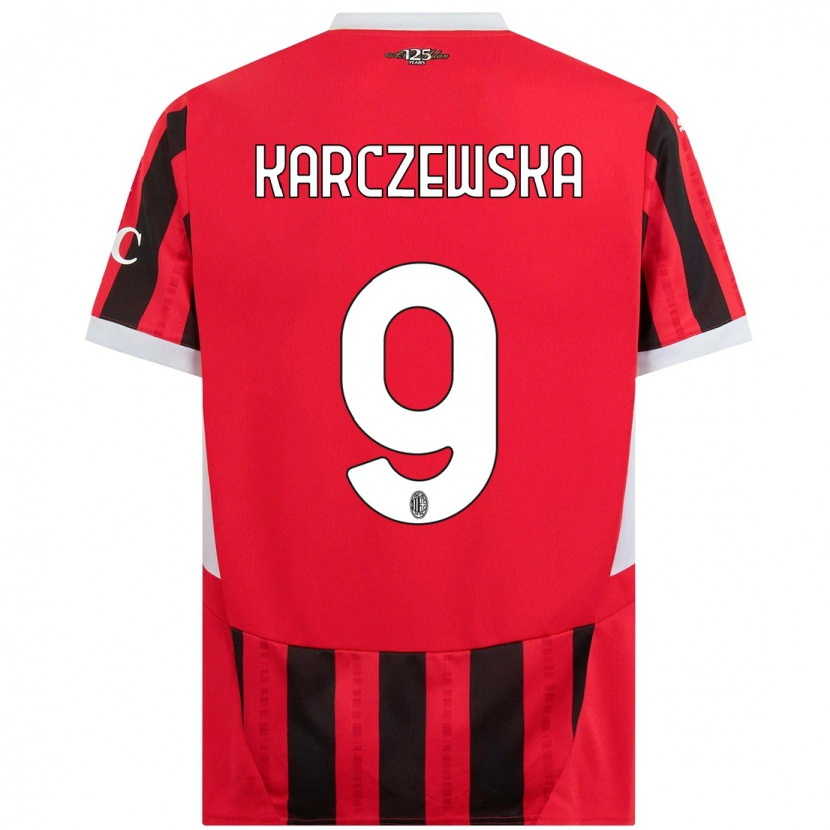 Danxen Bambino Maglia Nikola Karczewska #9 Rosso Nero Kit Gara Home 2024/25 Maglietta