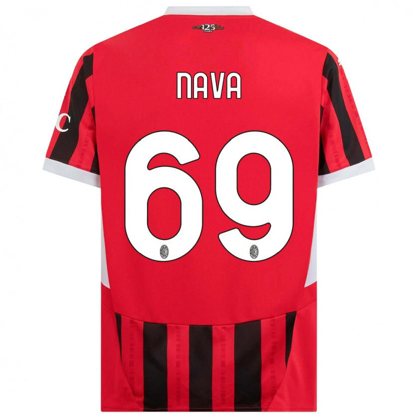 Danxen Bambino Maglia Lapo Nava #69 Rosso Nero Kit Gara Home 2024/25 Maglietta
