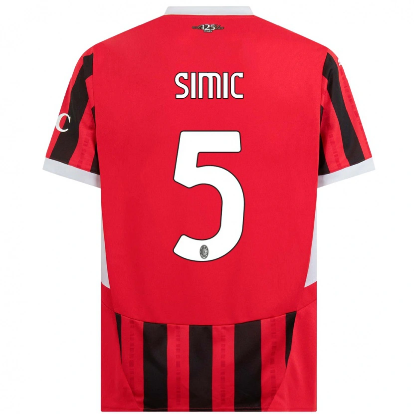 Danxen Bambino Maglia Jan-Carlo Simic #5 Rosso Nero Kit Gara Home 2024/25 Maglietta