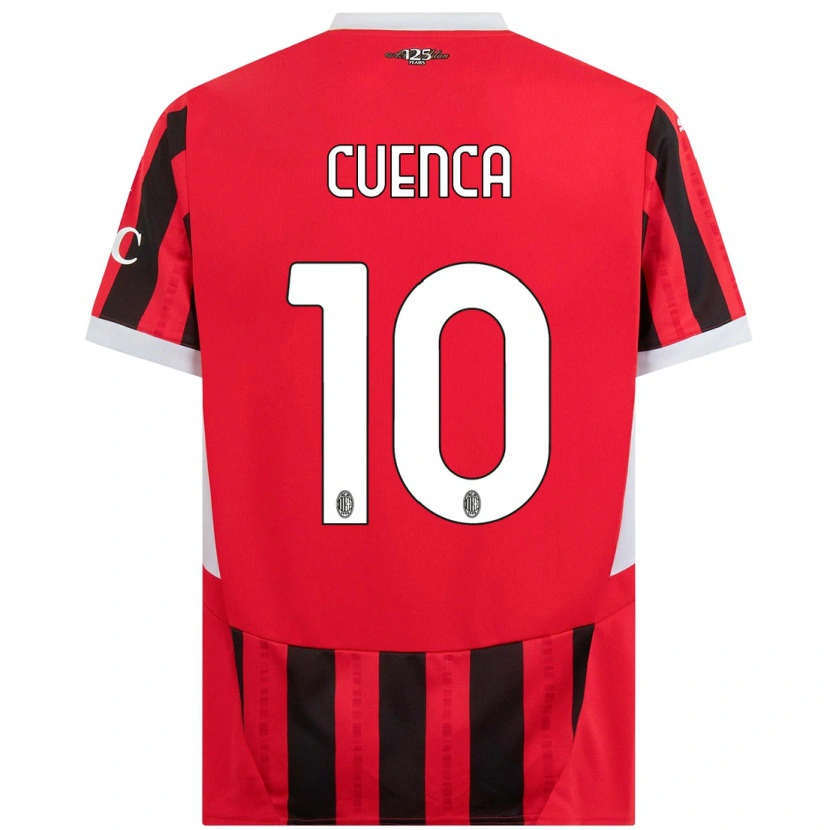 Danxen Bambino Maglia Hugo Cuenca #10 Rosso Nero Kit Gara Home 2024/25 Maglietta