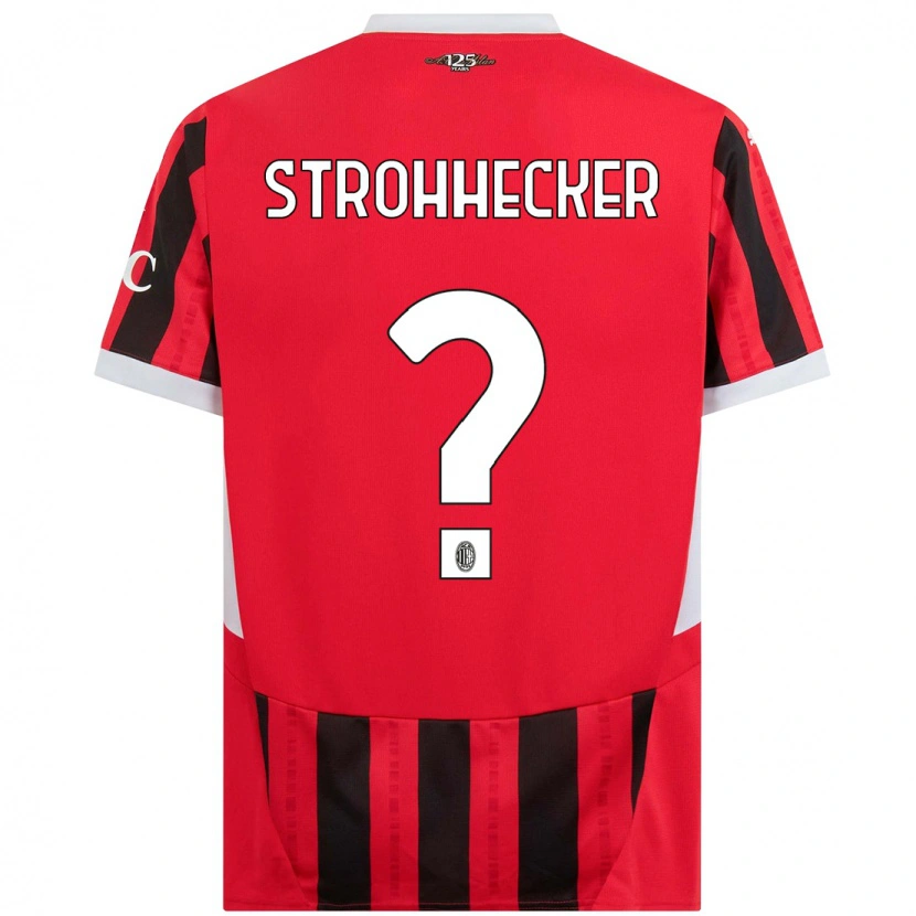 Danxen Bambino Maglia Riccardo Strohhecker #0 Rosso Nero Kit Gara Home 2024/25 Maglietta