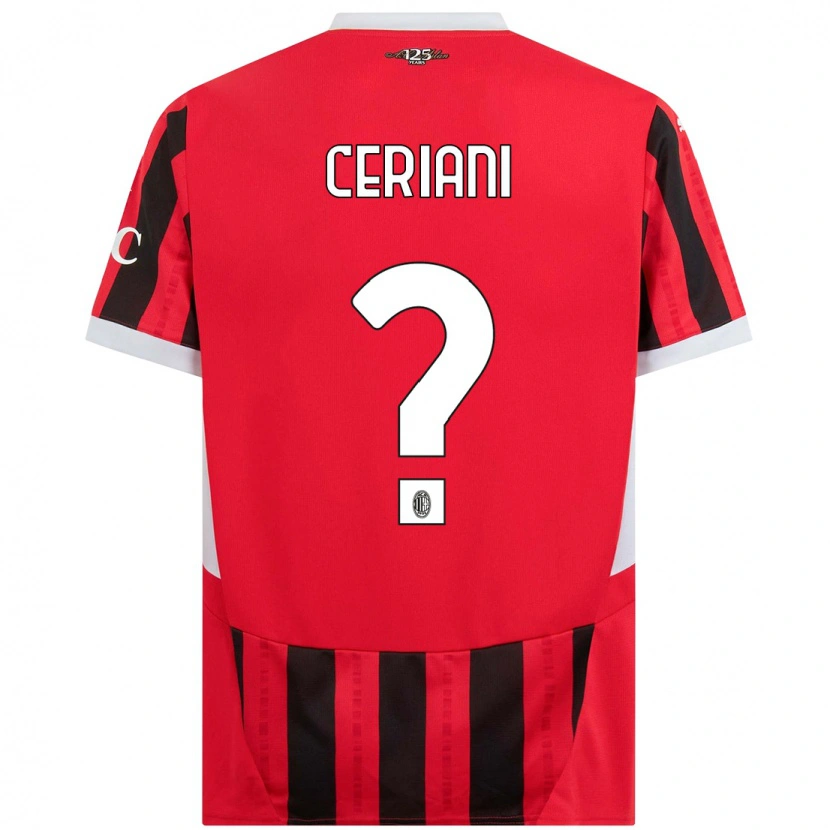 Danxen Bambino Maglia Gabriele Ceriani #0 Rosso Nero Kit Gara Home 2024/25 Maglietta