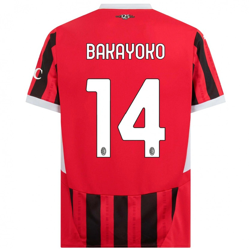Danxen Bambino Maglia Tiemoue Bakayoko #14 Rosso Nero Kit Gara Home 2024/25 Maglietta