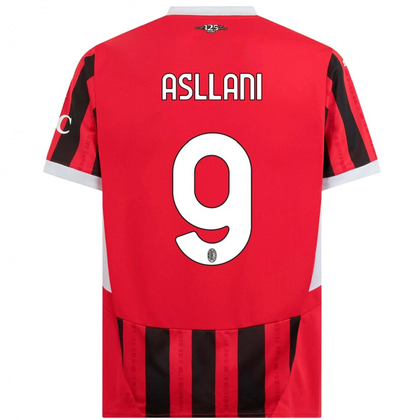 Danxen Bambino Maglia Kosovare Asllani #9 Rosso Nero Kit Gara Home 2024/25 Maglietta