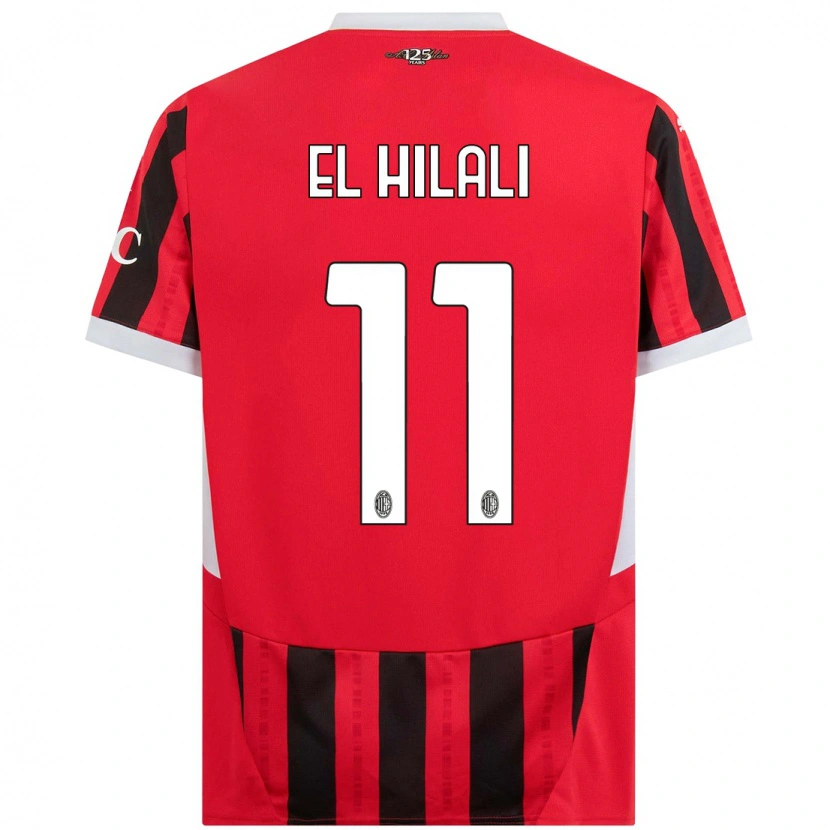 Danxen Bambino Maglia Youns El Hilali #11 Rosso Nero Kit Gara Home 2024/25 Maglietta