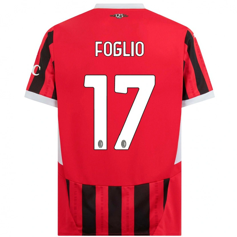 Danxen Bambino Maglia Christian Foglio #17 Rosso Nero Kit Gara Home 2024/25 Maglietta