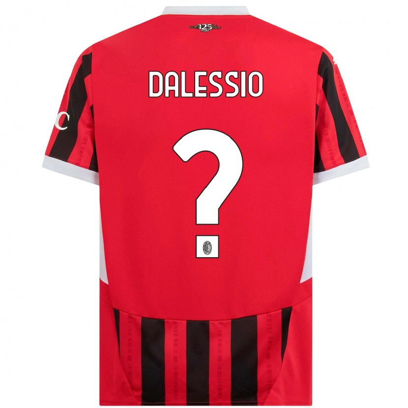 Danxen Bambino Maglia Leonardo Dalessio #0 Rosso Nero Kit Gara Home 2024/25 Maglietta