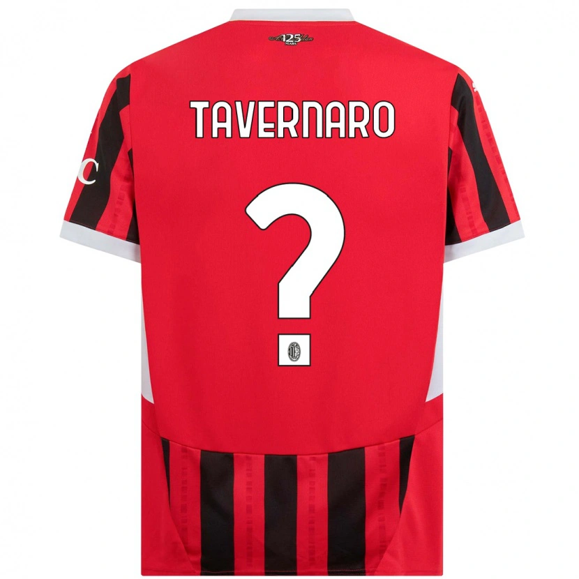 Danxen Bambino Maglia Federico Tavernaro #0 Rosso Nero Kit Gara Home 2024/25 Maglietta