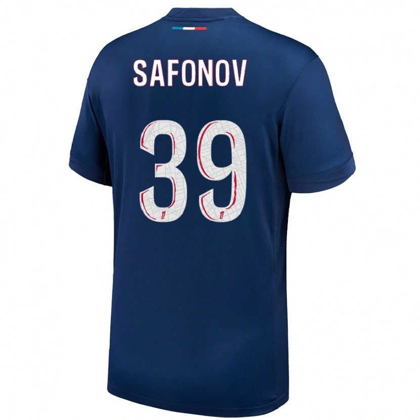 Danxen Bambino Maglia Matvey Safonov #39 Blu Navy Bianco Kit Gara Home 2024/25 Maglietta