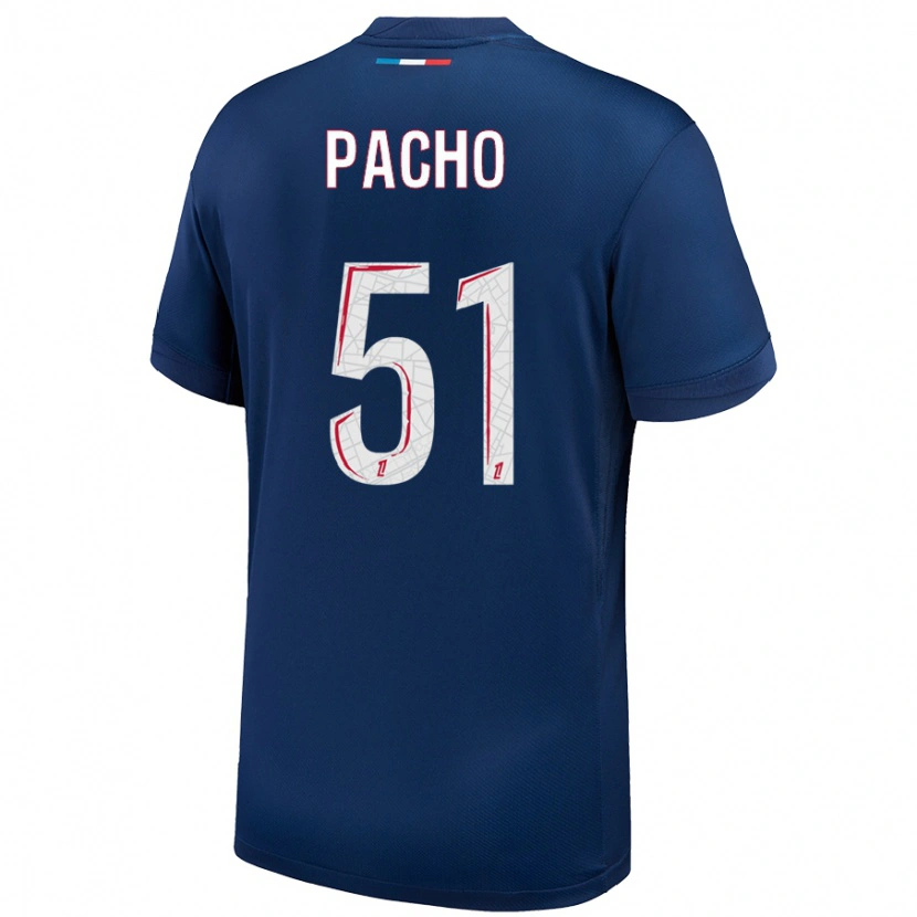 Danxen Bambino Maglia Willian Pacho #51 Blu Navy Bianco Kit Gara Home 2024/25 Maglietta