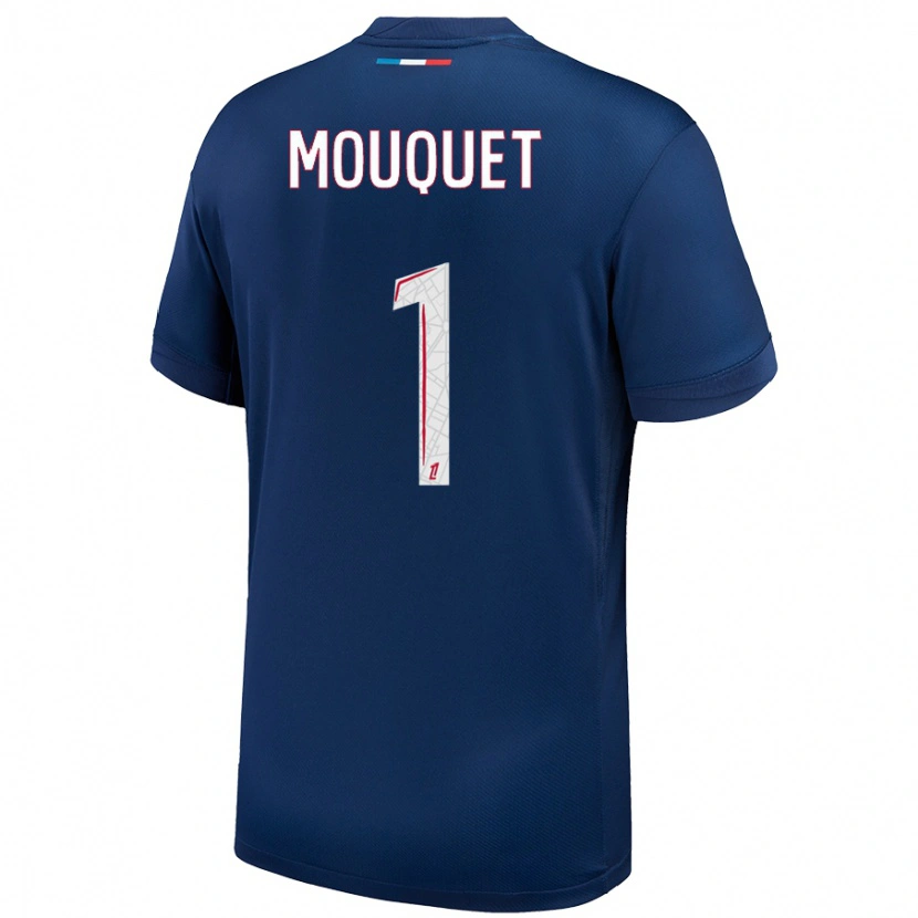 Danxen Bambino Maglia Louis Mouquet #1 Blu Navy Bianco Kit Gara Home 2024/25 Maglietta