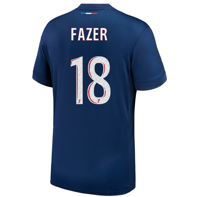Danxen Bambino Maglia Laurina Fazer #18 Blu Navy Bianco Kit Gara Home 2024/25 Maglietta