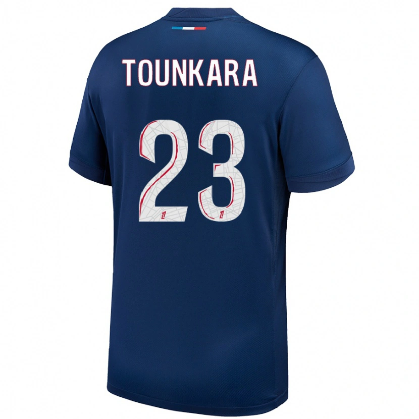 Danxen Bambino Maglia Aïssatou Tounkara #23 Blu Navy Bianco Kit Gara Home 2024/25 Maglietta