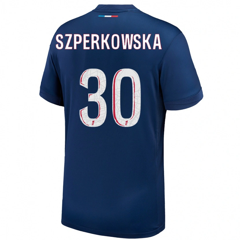 Danxen Bambino Maglia Oliwia Szperkowska #30 Blu Navy Bianco Kit Gara Home 2024/25 Maglietta