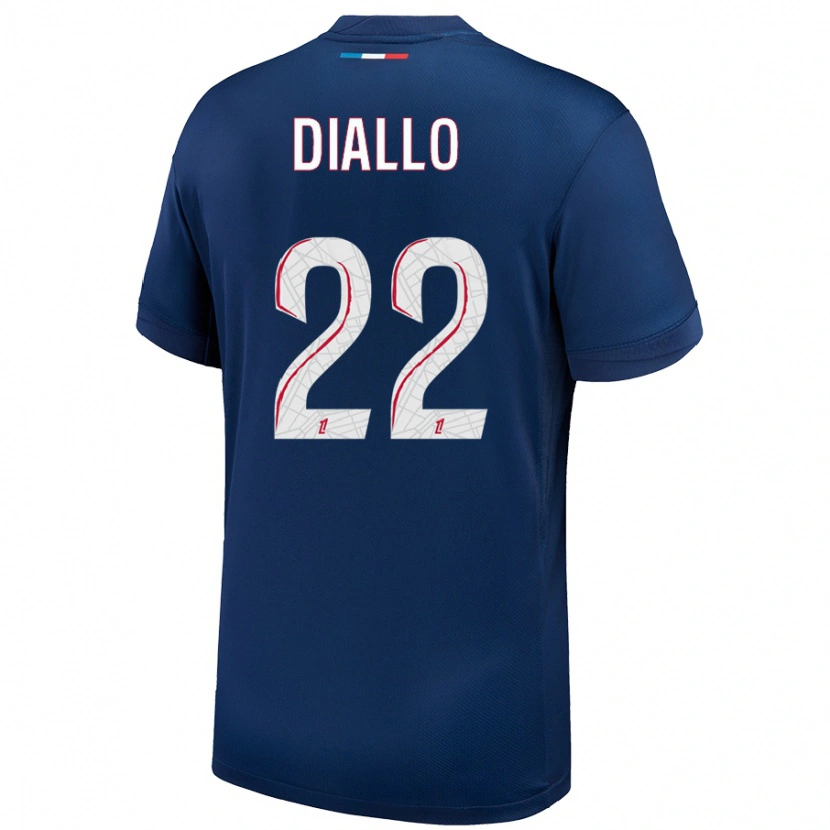 Danxen Bambino Maglia Abdou Diallo #22 Blu Navy Bianco Kit Gara Home 2024/25 Maglietta
