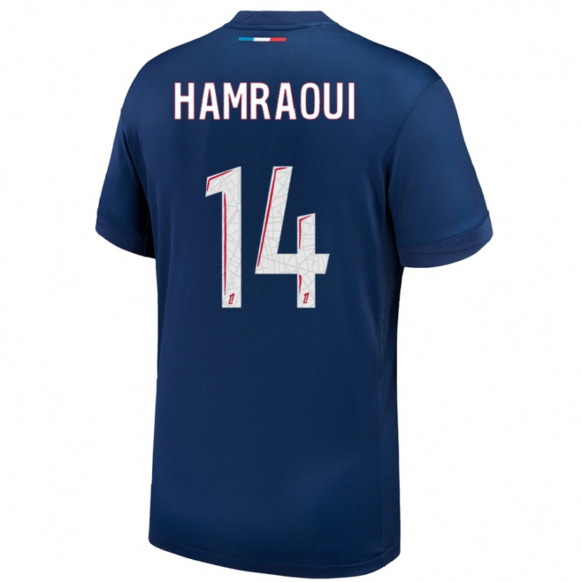 Danxen Bambino Maglia Kheira Hamraoui #14 Blu Navy Bianco Kit Gara Home 2024/25 Maglietta