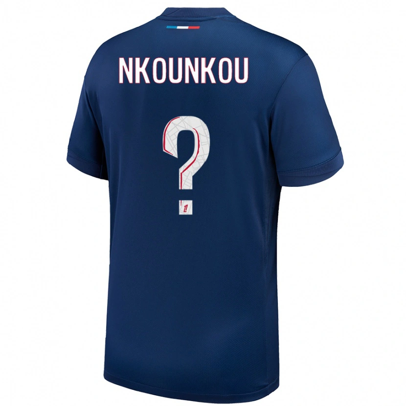 Danxen Bambino Maglia Desthy Nkounkou #0 Blu Navy Bianco Kit Gara Home 2024/25 Maglietta