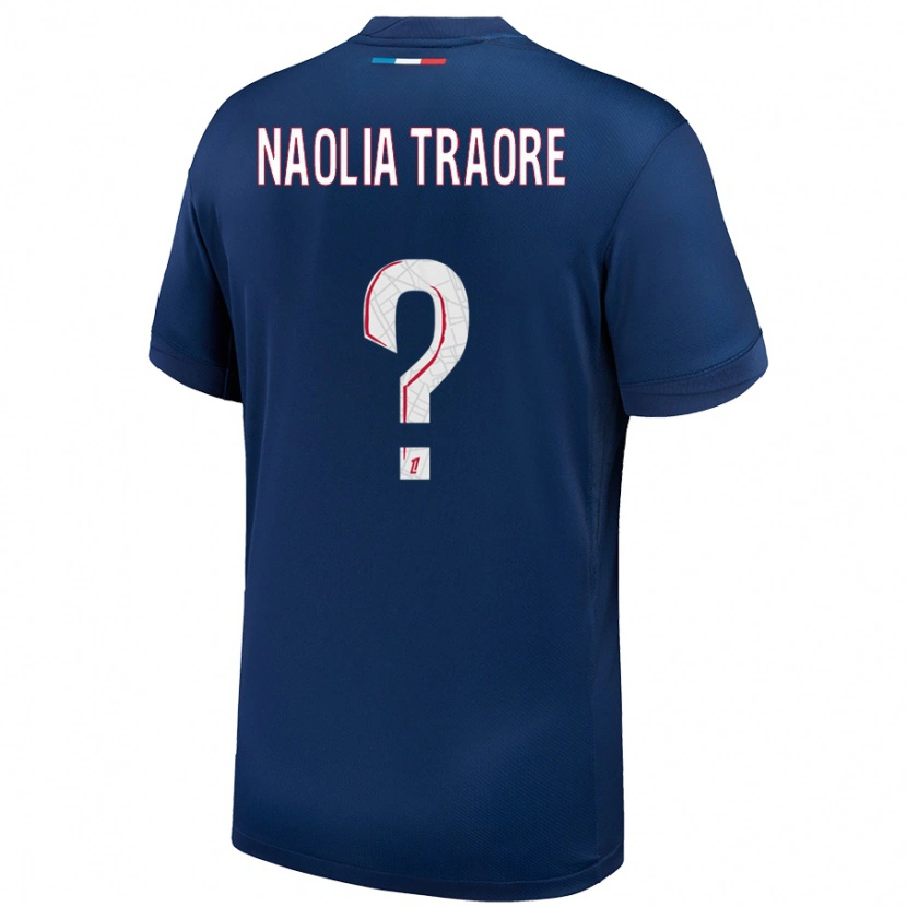 Danxen Bambino Maglia Naolia Traore #0 Blu Navy Bianco Kit Gara Home 2024/25 Maglietta