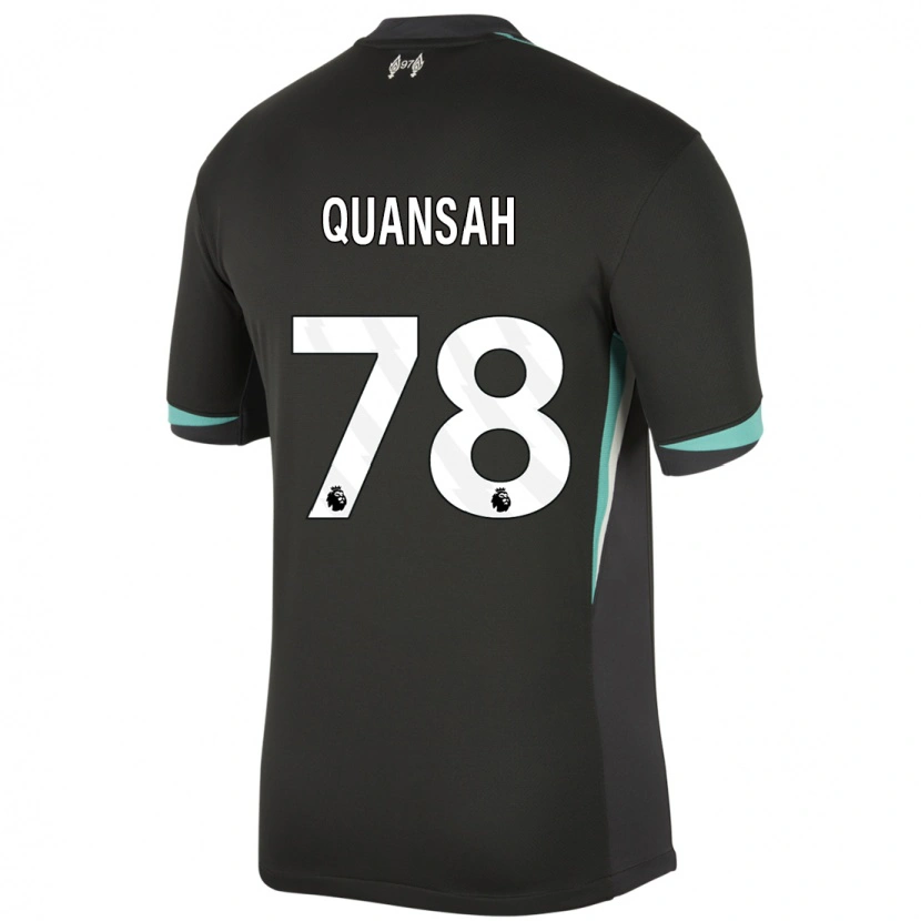 Danxen Bambino Maglia Jarell Quansah #78 Nero Antracite Bianco Kit Gara Away 2024/25 Maglietta
