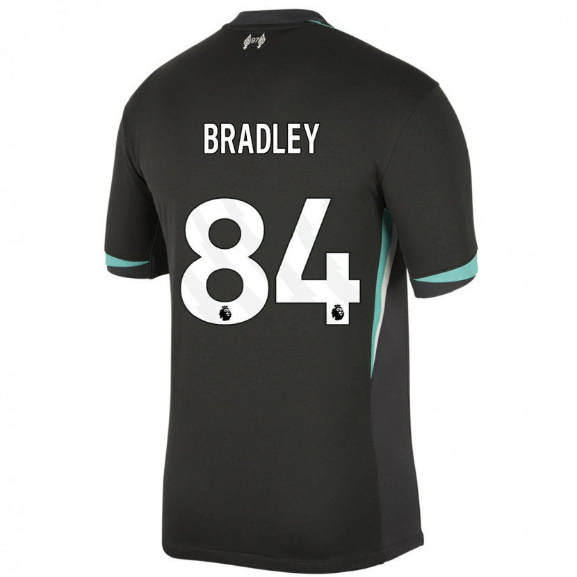 Danxen Bambino Maglia Conor Bradley #84 Nero Antracite Bianco Kit Gara Away 2024/25 Maglietta