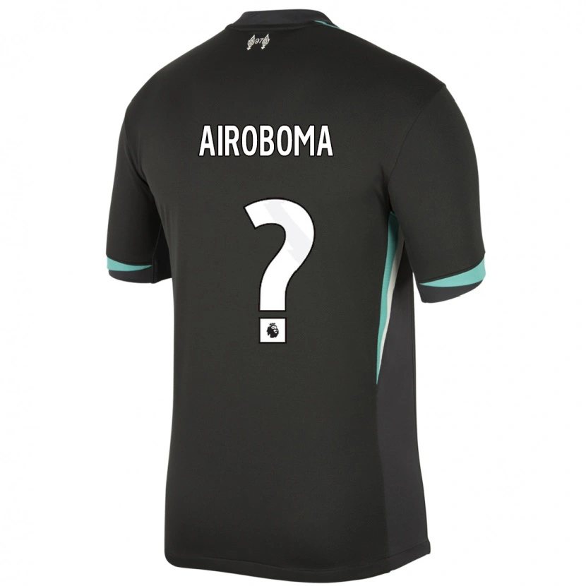 Danxen Bambino Maglia Emmanuel Airoboma #0 Nero Antracite Bianco Kit Gara Away 2024/25 Maglietta