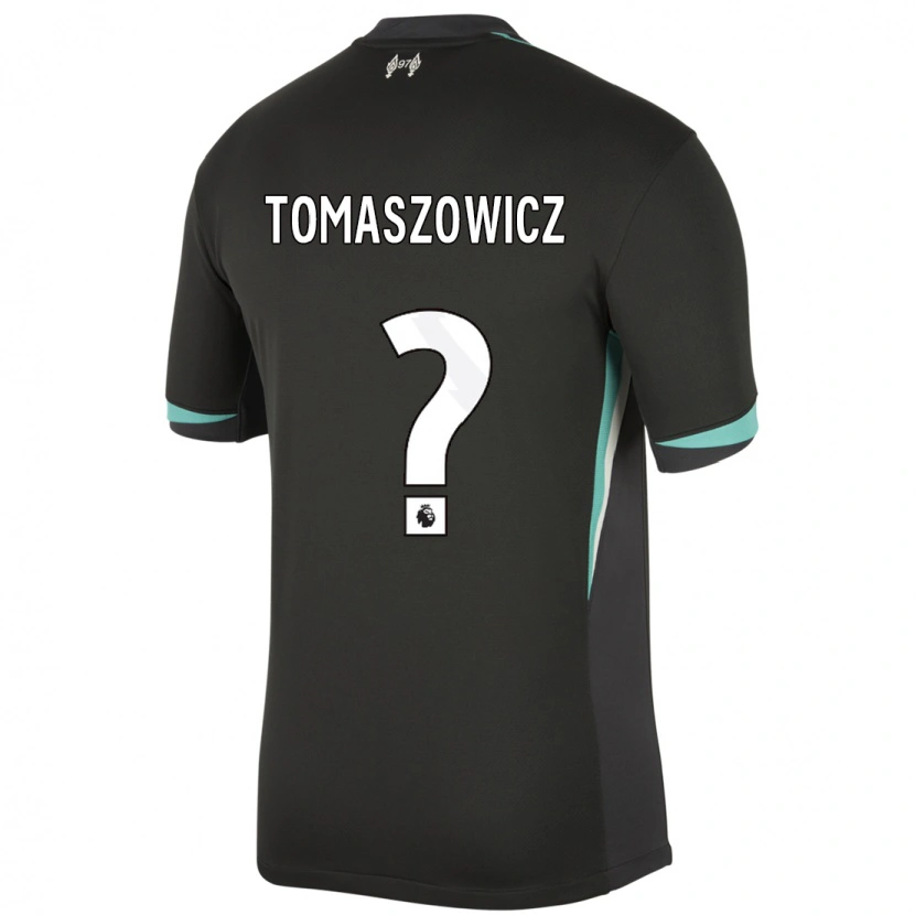 Danxen Bambino Maglia Aiden Tomaszowicz #0 Nero Antracite Bianco Kit Gara Away 2024/25 Maglietta