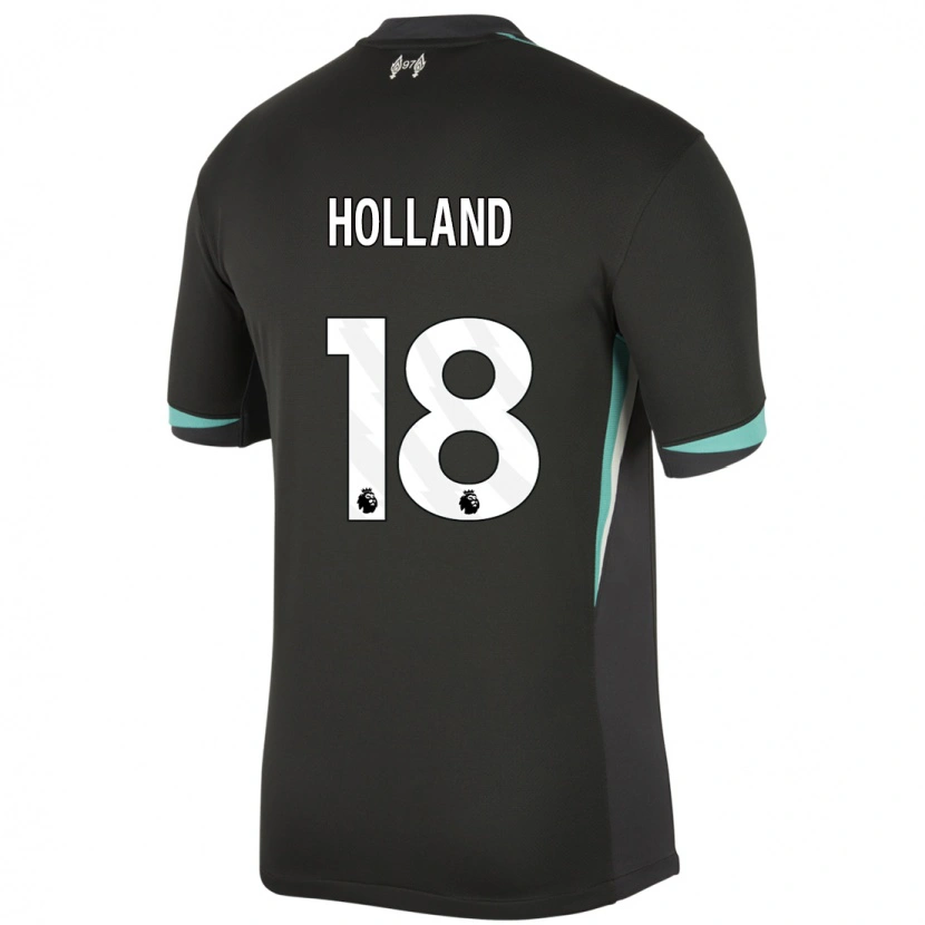 Danxen Bambino Maglia Ceri Holland #18 Nero Antracite Bianco Kit Gara Away 2024/25 Maglietta