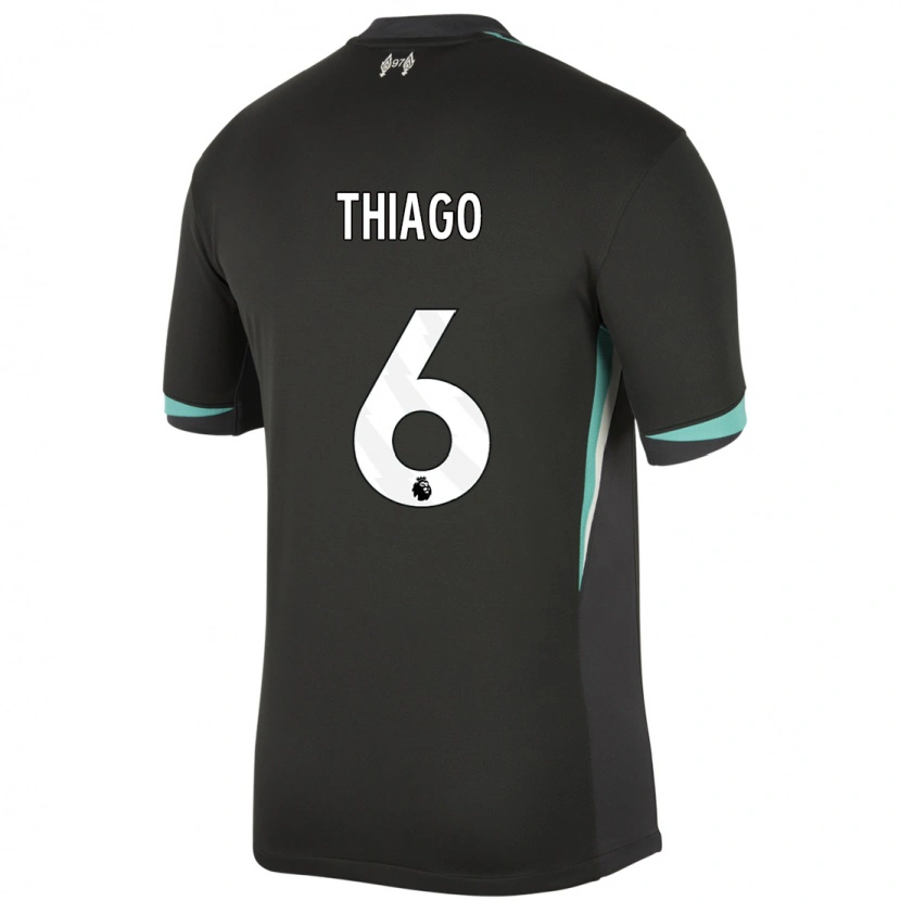 Danxen Bambino Maglia Thiago #6 Nero Antracite Bianco Kit Gara Away 2024/25 Maglietta