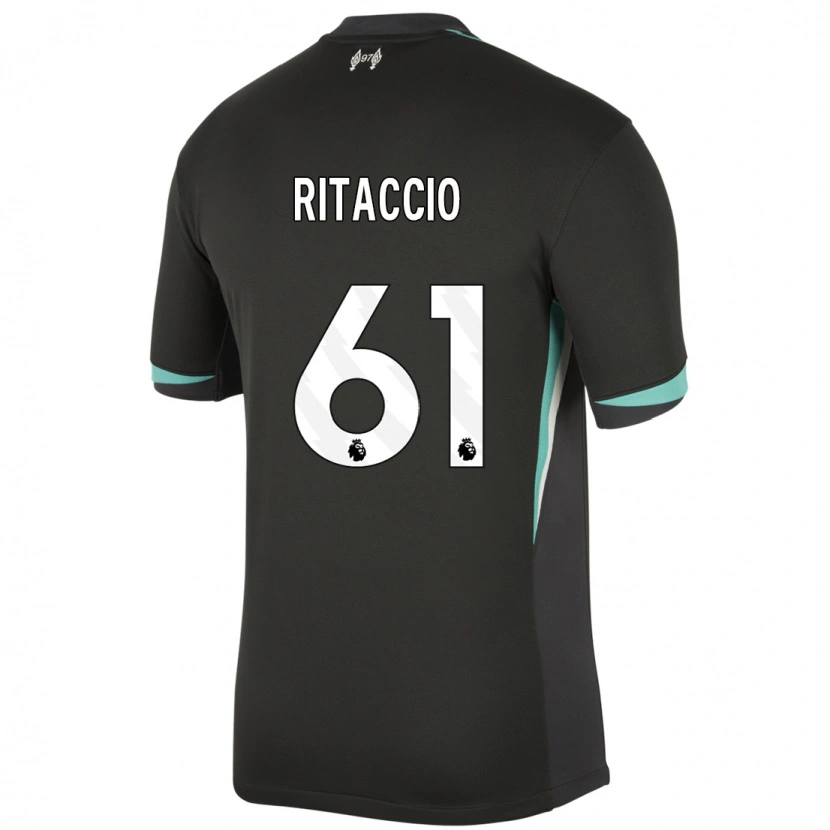 Danxen Bambino Maglia Matteo Ritaccio #61 Nero Antracite Bianco Kit Gara Away 2024/25 Maglietta