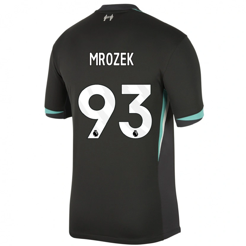 Danxen Bambino Maglia Fabian Mrozek #93 Nero Antracite Bianco Kit Gara Away 2024/25 Maglietta