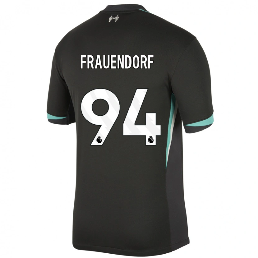 Danxen Bambino Maglia Melkamu Frauendorf #94 Nero Antracite Bianco Kit Gara Away 2024/25 Maglietta
