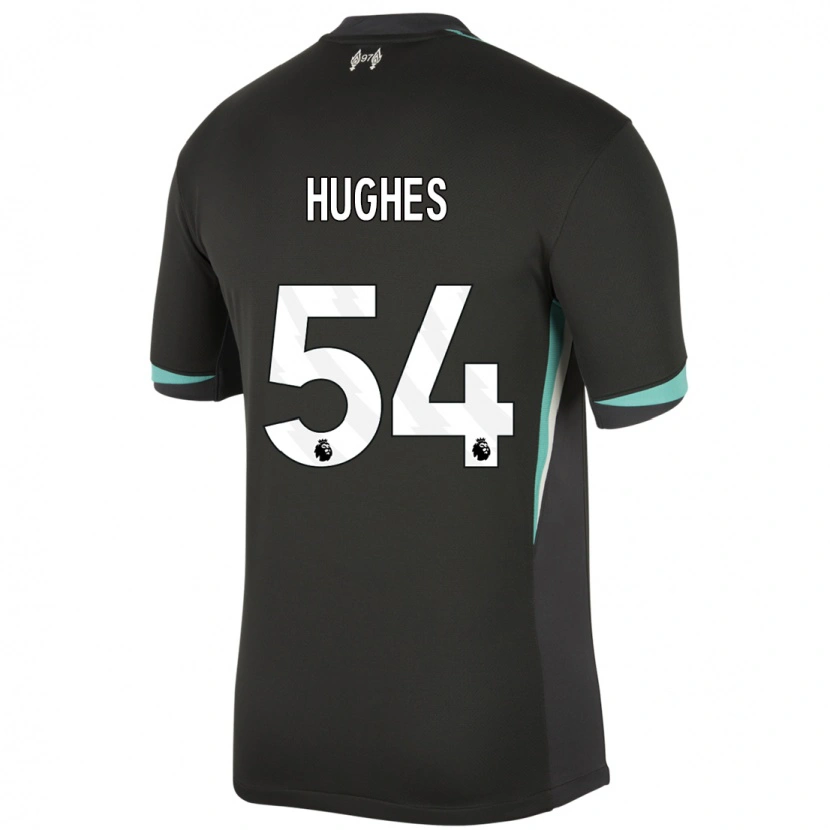 Danxen Bambino Maglia Liam Hughes #54 Nero Antracite Bianco Kit Gara Away 2024/25 Maglietta