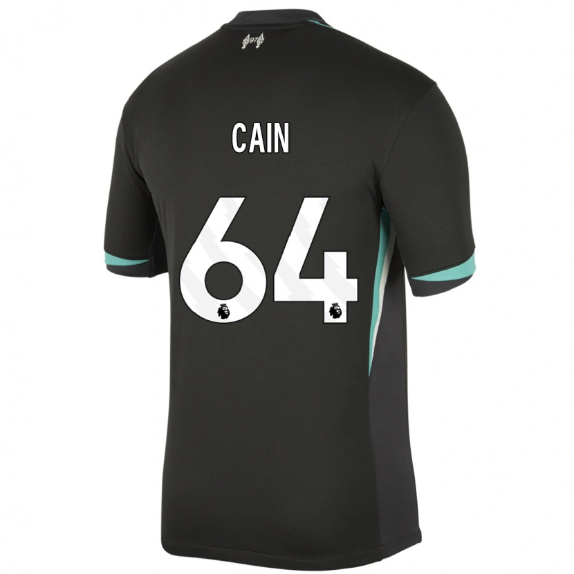 Danxen Bambino Maglia Jake Cain #64 Nero Antracite Bianco Kit Gara Away 2024/25 Maglietta