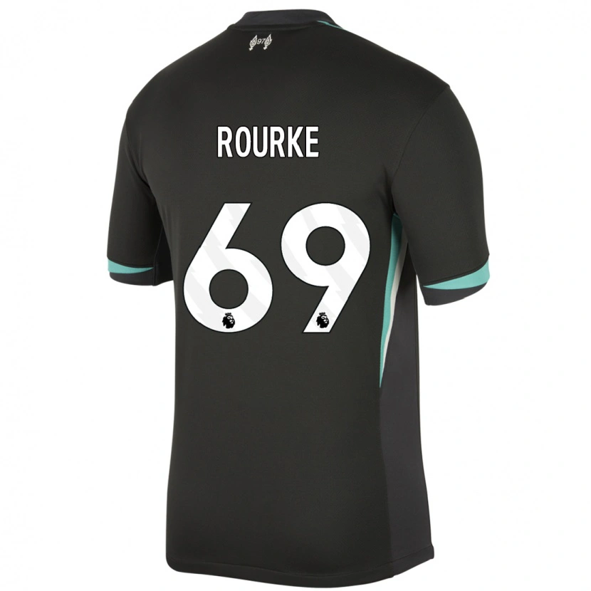 Danxen Bambino Maglia Fidel O'rourke #69 Nero Antracite Bianco Kit Gara Away 2024/25 Maglietta