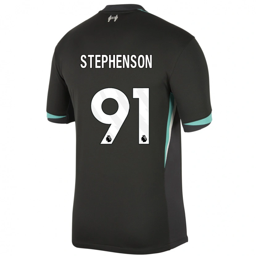 Danxen Bambino Maglia Luca Stephenson #91 Nero Antracite Bianco Kit Gara Away 2024/25 Maglietta