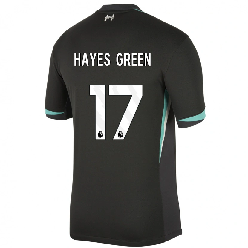 Danxen Bambino Maglia Charlie Hayes-Green #17 Nero Antracite Bianco Kit Gara Away 2024/25 Maglietta