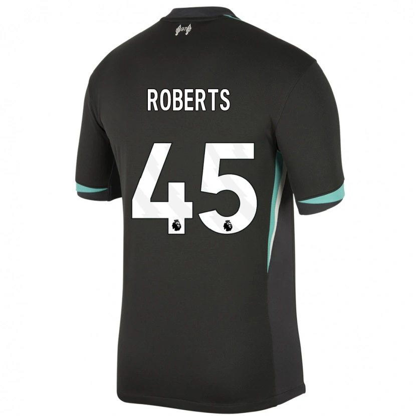 Danxen Bambino Maglia Iwan Roberts #45 Nero Antracite Bianco Kit Gara Away 2024/25 Maglietta