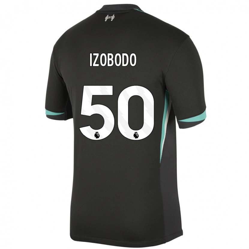Danxen Bambino Maglia Elijah Izobodo John #50 Nero Antracite Bianco Kit Gara Away 2024/25 Maglietta