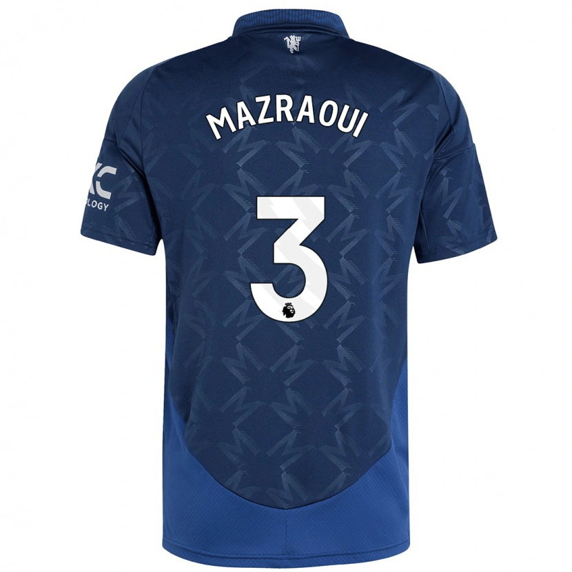 Danxen Bambino Maglia Noussair Mazraoui #3 Indaco Kit Gara Away 2024/25 Maglietta