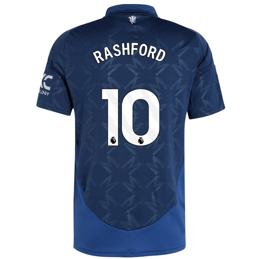 Danxen Bambino Maglia Marcus Rashford #10 Indaco Kit Gara Away 2024/25 Maglietta