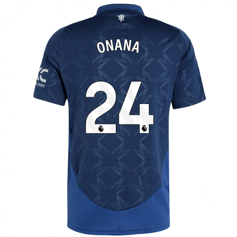 Danxen Bambino Maglia André Onana #24 Indaco Kit Gara Away 2024/25 Maglietta