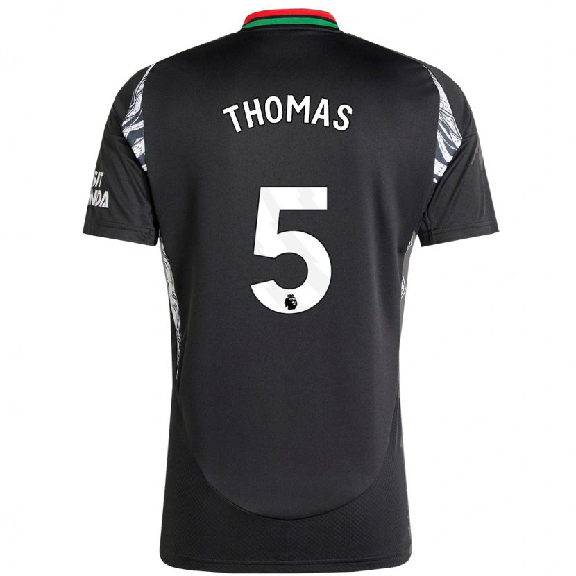 Danxen Bambino Maglia Thomas Partey #5 Nero Kit Gara Away 2024/25 Maglietta