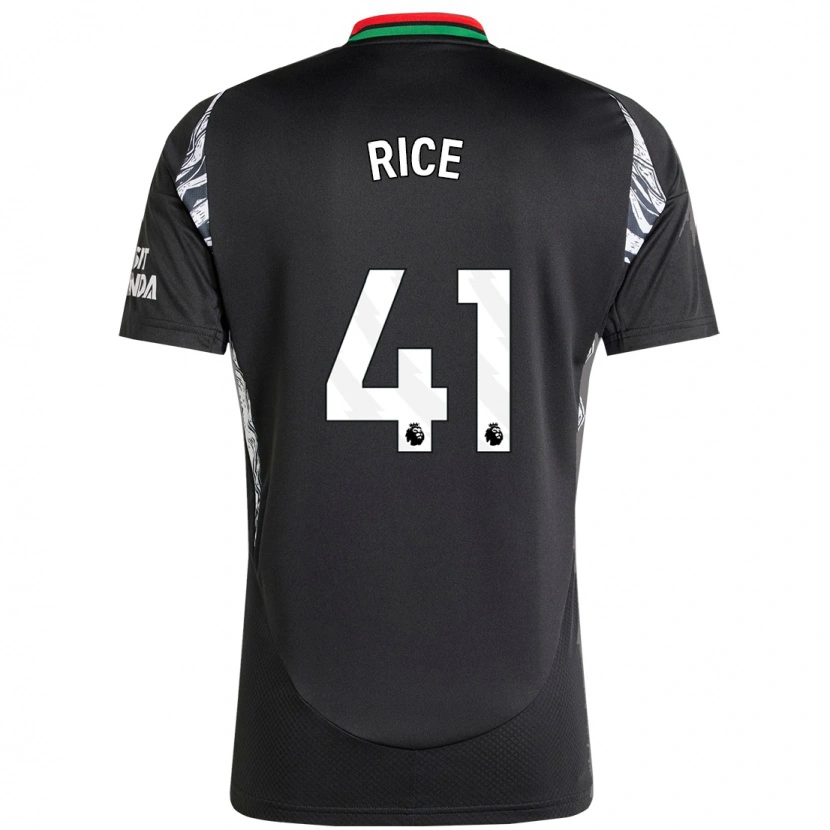 Danxen Bambino Maglia Declan Rice #41 Nero Kit Gara Away 2024/25 Maglietta