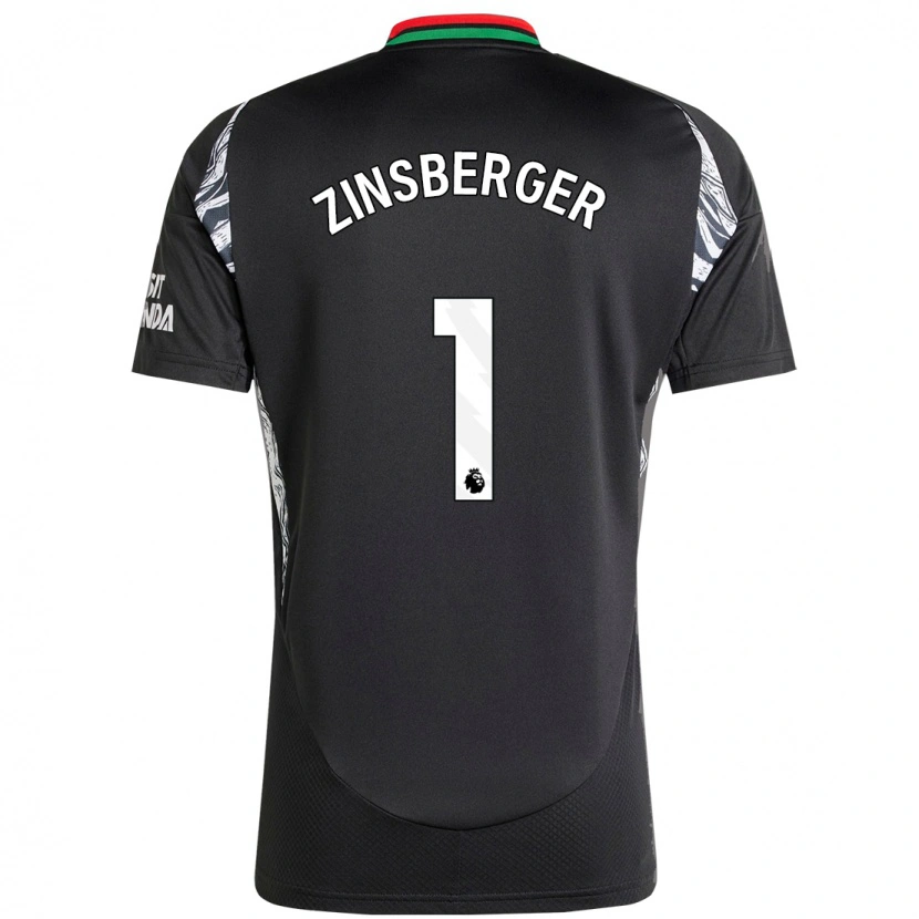 Danxen Bambino Maglia Manuela Zinsberger #1 Nero Kit Gara Away 2024/25 Maglietta
