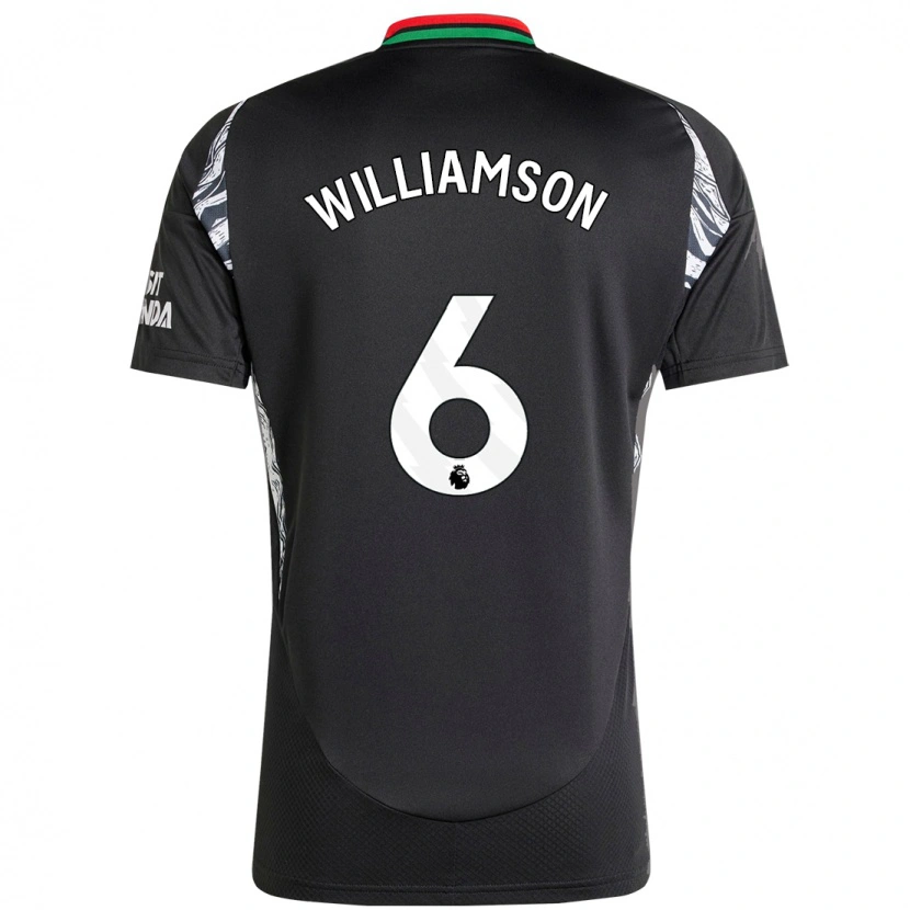 Danxen Bambino Maglia Leah Williamson #6 Nero Kit Gara Away 2024/25 Maglietta